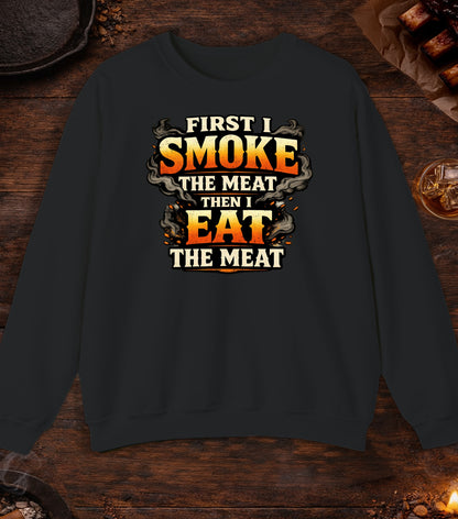 First Smoke Then Eat Crewneck - Black