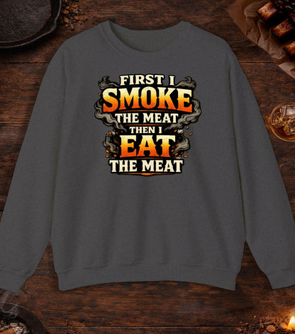 First Smoke Then Eat Crewneck - Dark Heather