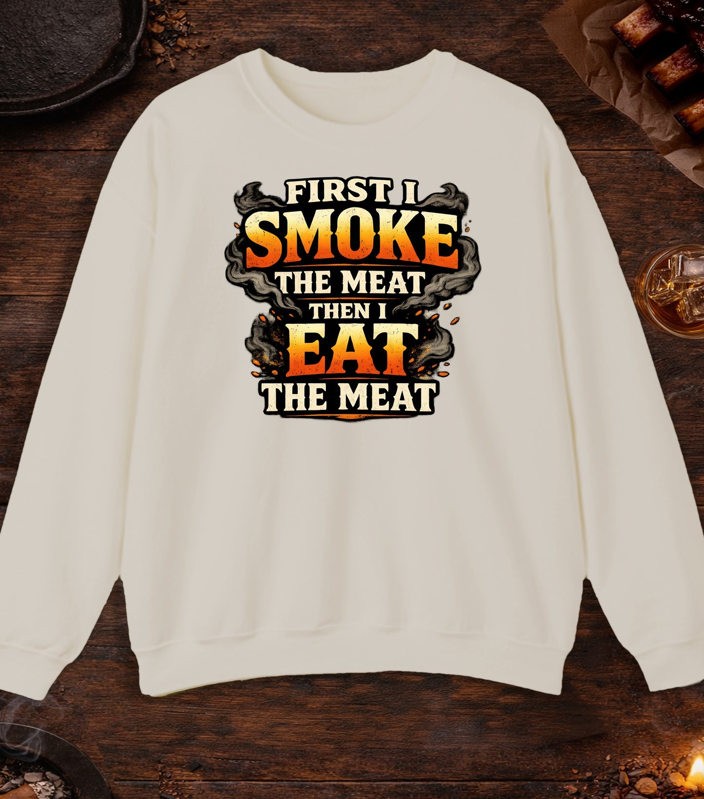 First Smoke Then Eat Crewneck - Sand