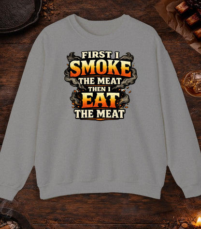 First Smoke Then Eat Crewneck - Sport Grey