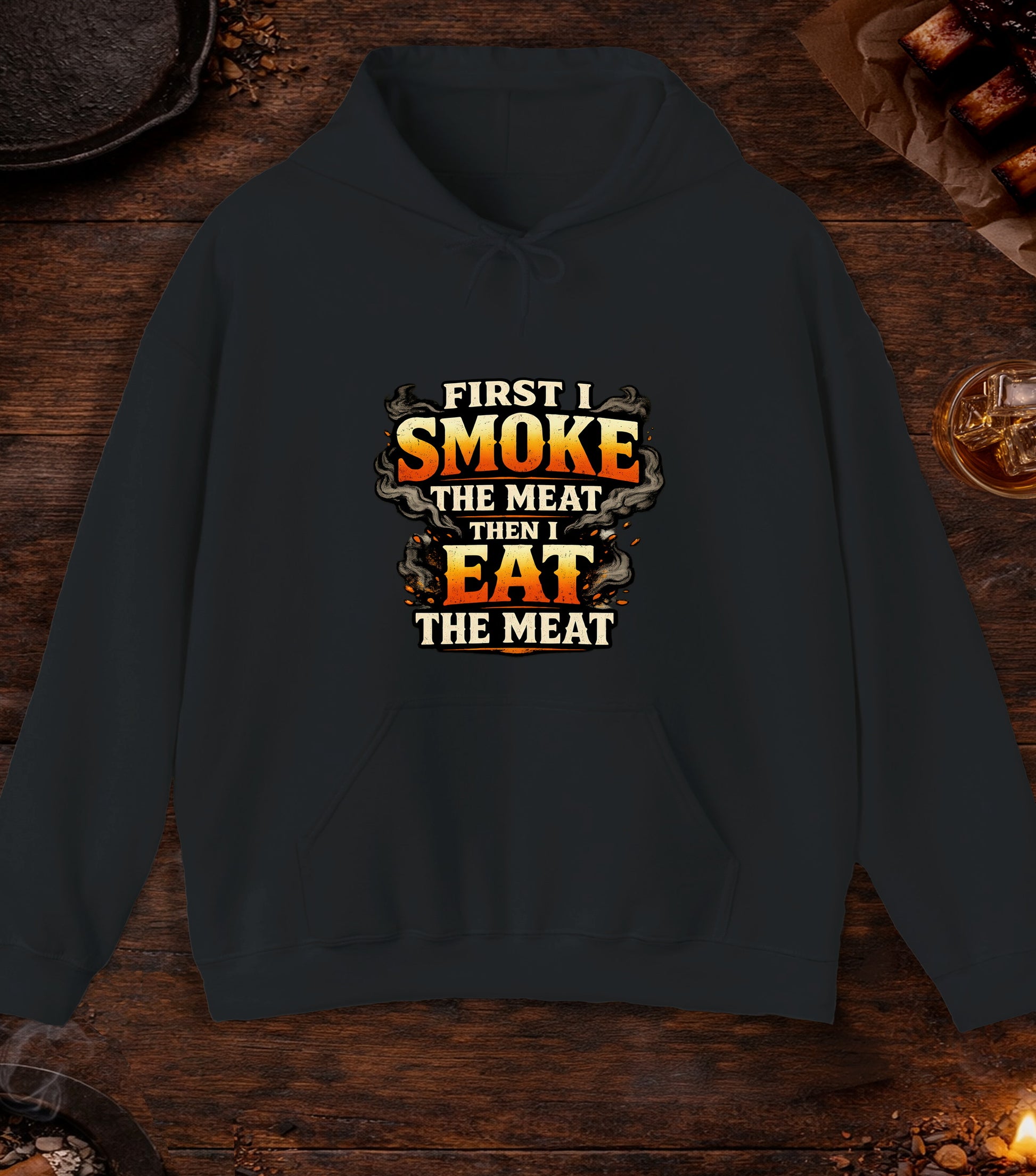 First Smoke Then Eat Hoodie - Black