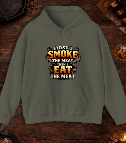 First Smoke Then Eat Hoodie - Military Green
