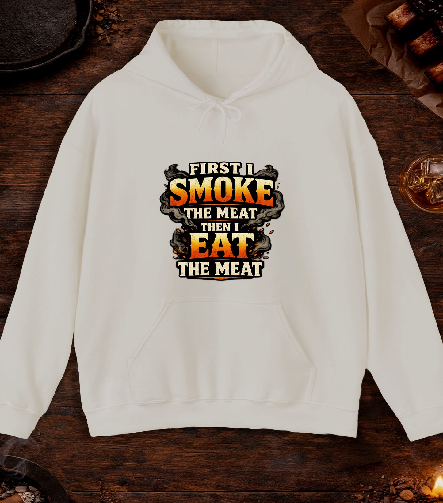 First Smoke Then Eat Hoodie - Sand