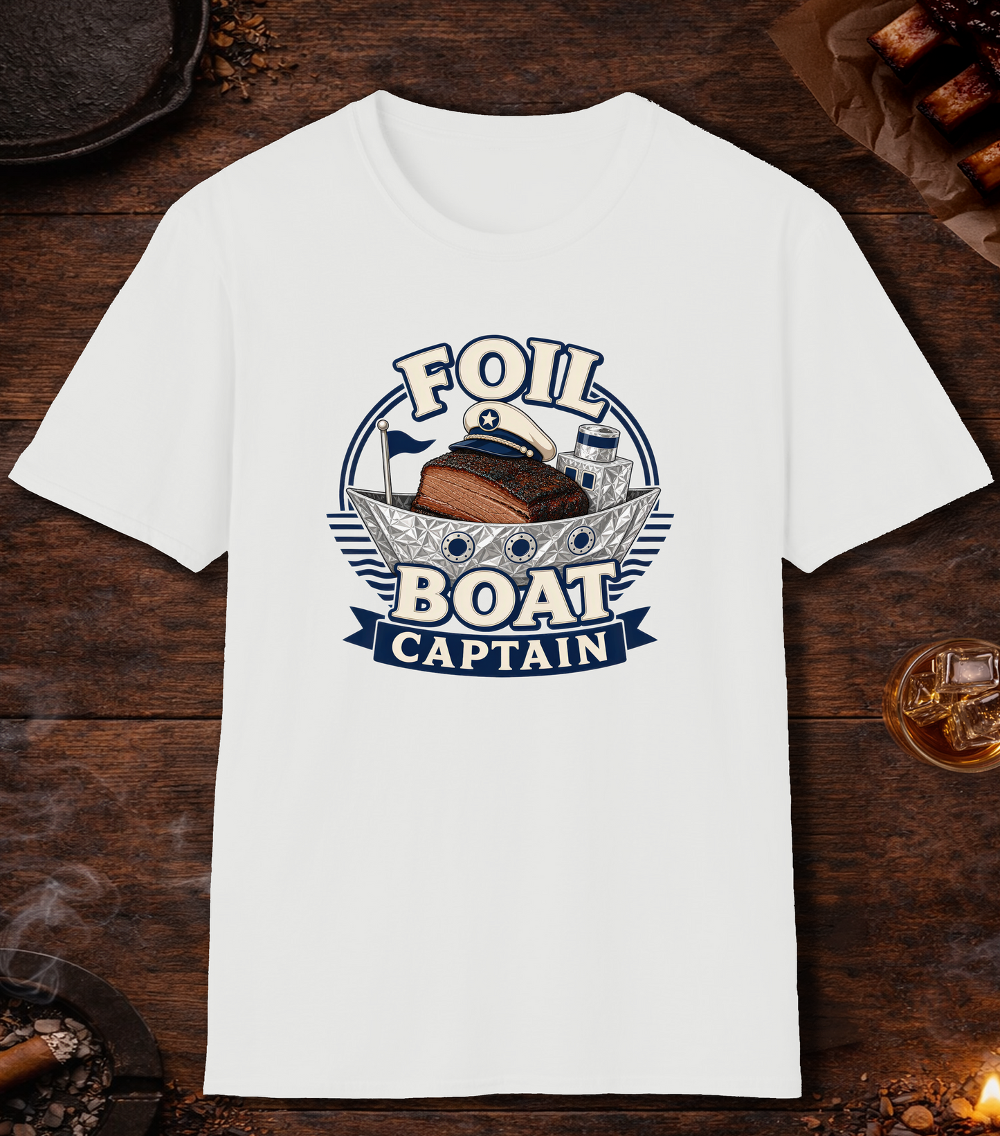 Foil Boat Captain T-Shirt - White