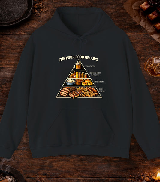 Four BBQ Food Groups Hoodie - Black