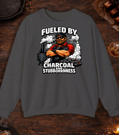 Fueled By Charcoal And Stubborness Crewneck - Dark Heather