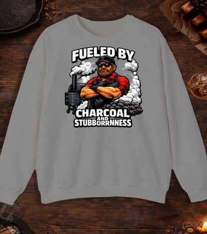Fueled By Charcoal And Stubborness Crewneck - Sport Grey