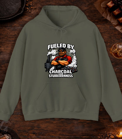 Fueled By Charcoal And Stubborness Hoodie - Military Green