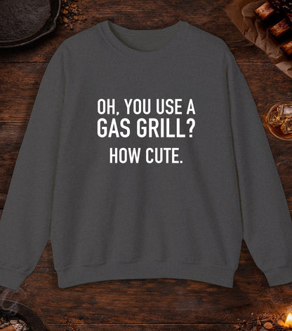 Gas Grill How Cute Crewneck - Dark Heather
