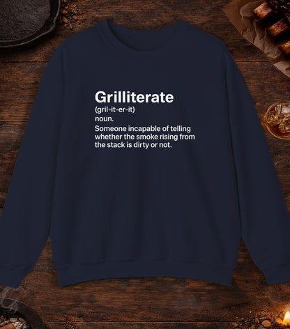 Grilliterate Definition Crewneck - Navy