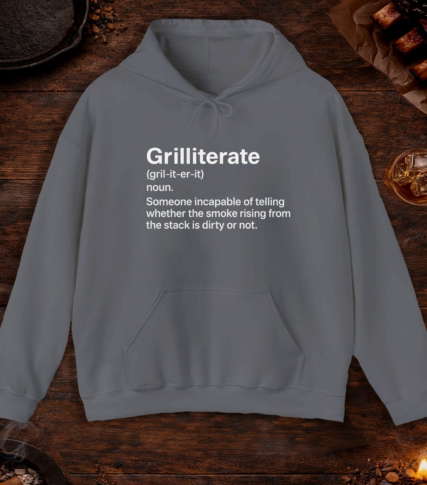 Grilliterate Definition Hoodie - Charcoal