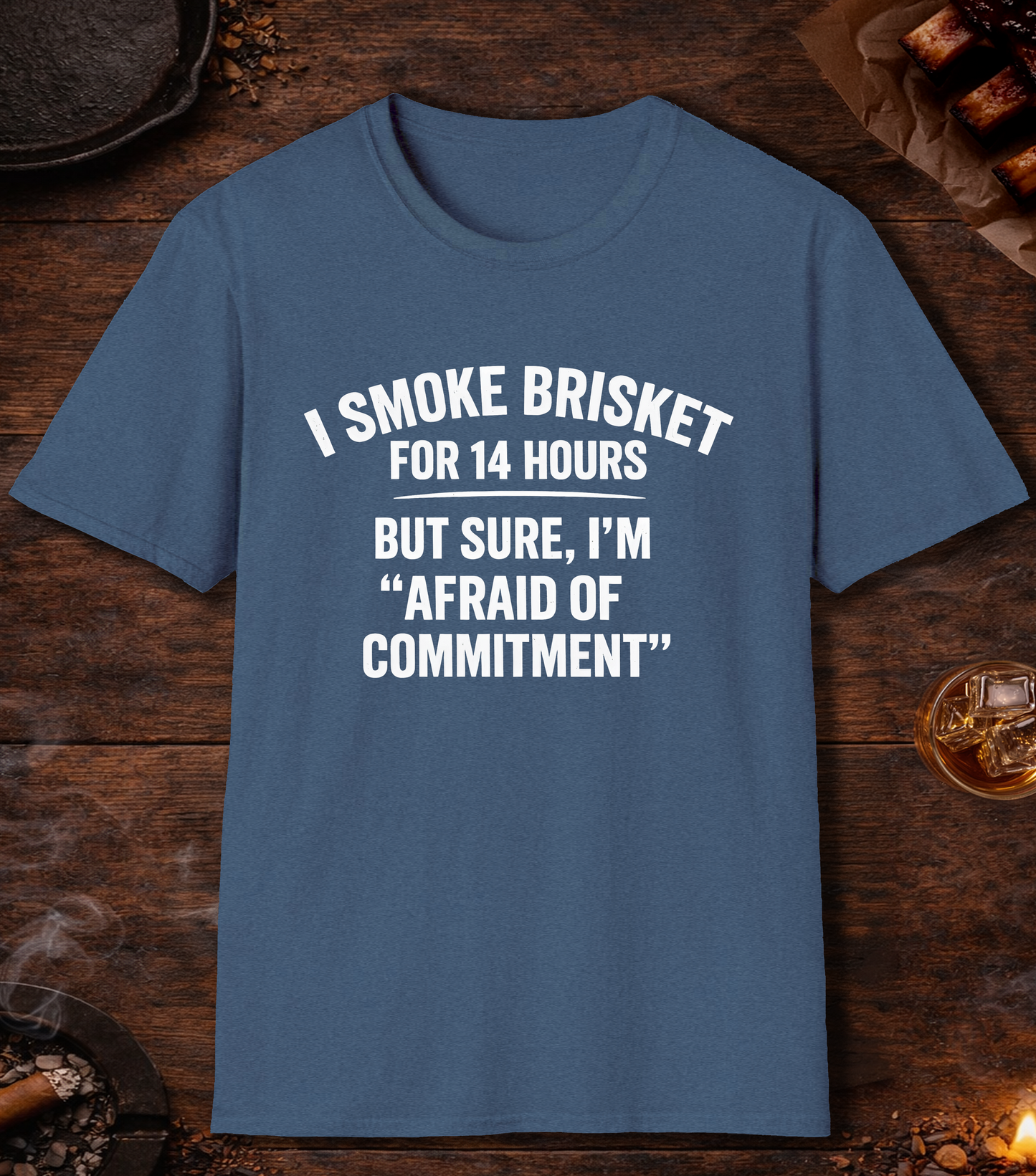 14 Hours Afraid Of Commitment T-Shirt - Heather Indigo