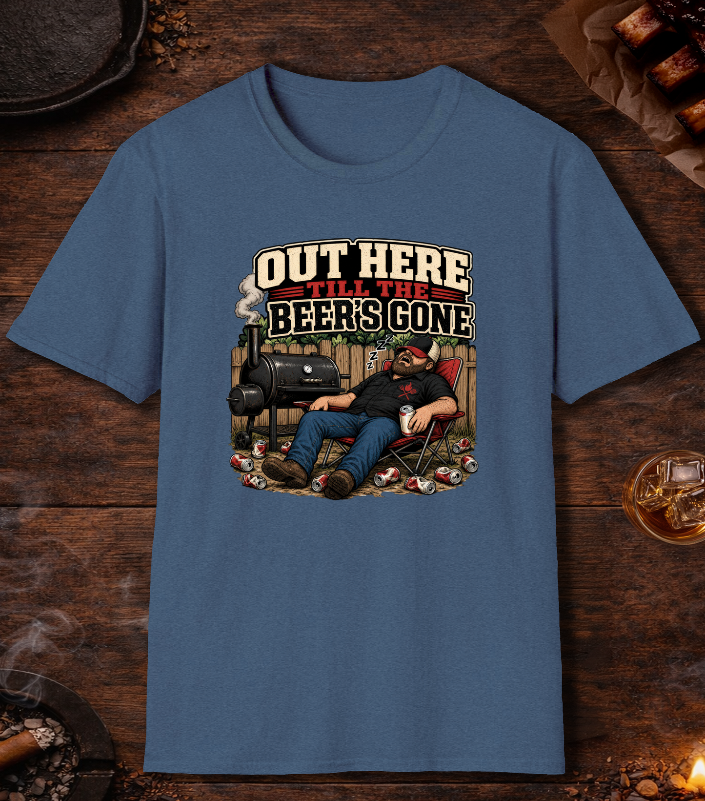 Till the Beer's Gone T-Shirt - Heather Indigo