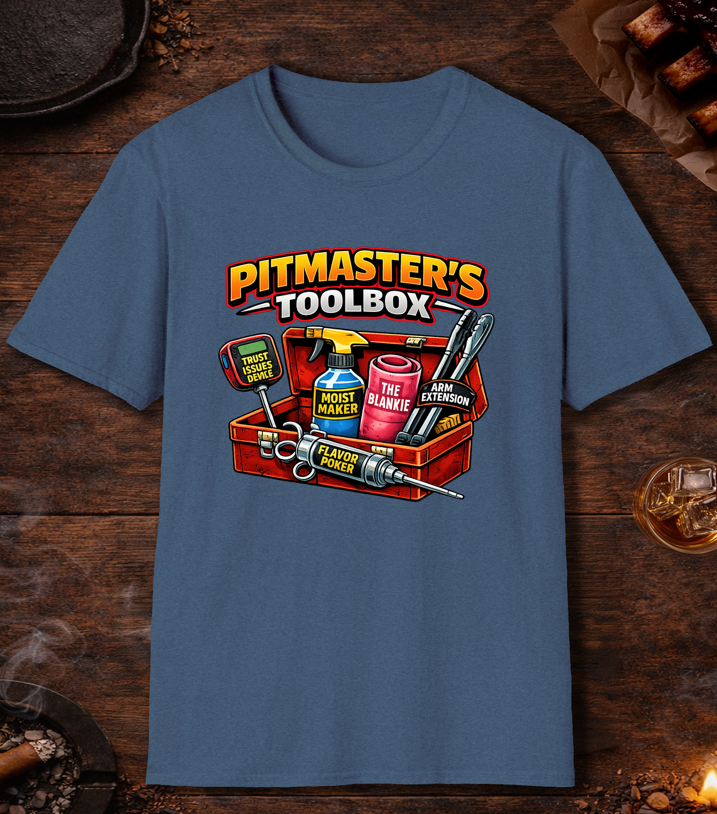 Pitmasters Toolbox T-Shirt - Heather Indigo