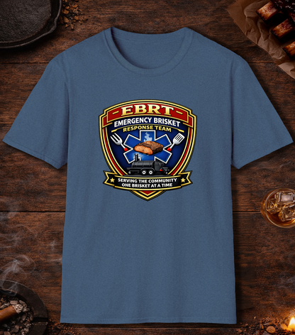 Emergency Brisket Response T-Shirt - Heather Indigo
