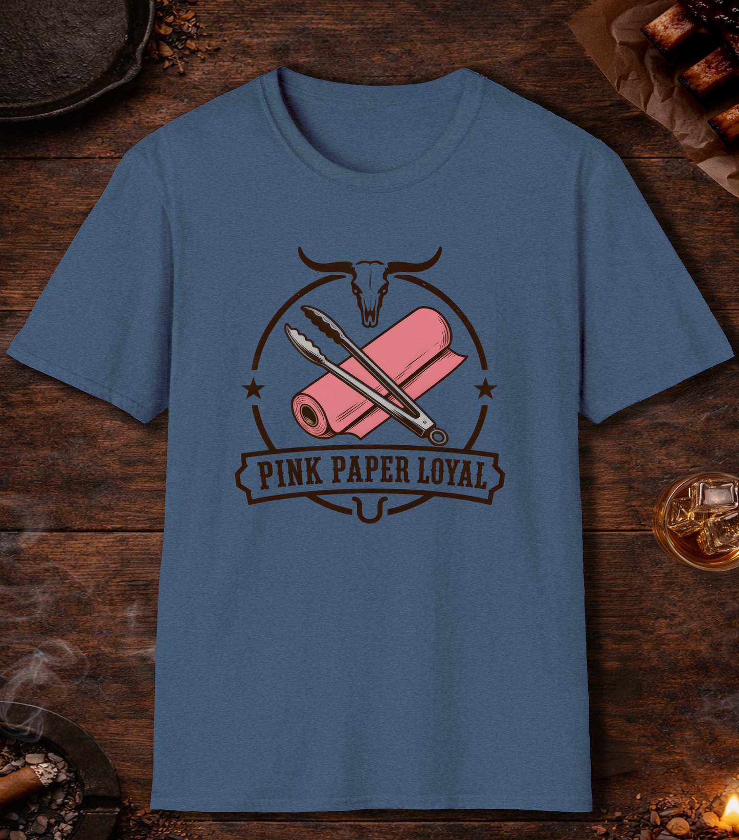 Pink Paper Loyal T-Shirt - Heather Indigo
