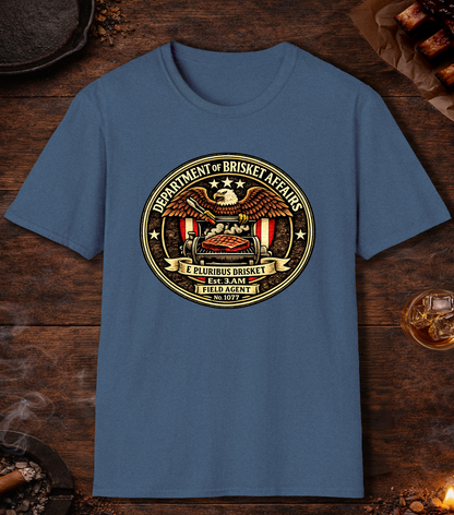 Department Of Brisket Affairs T-Shirt - Heather Indigo