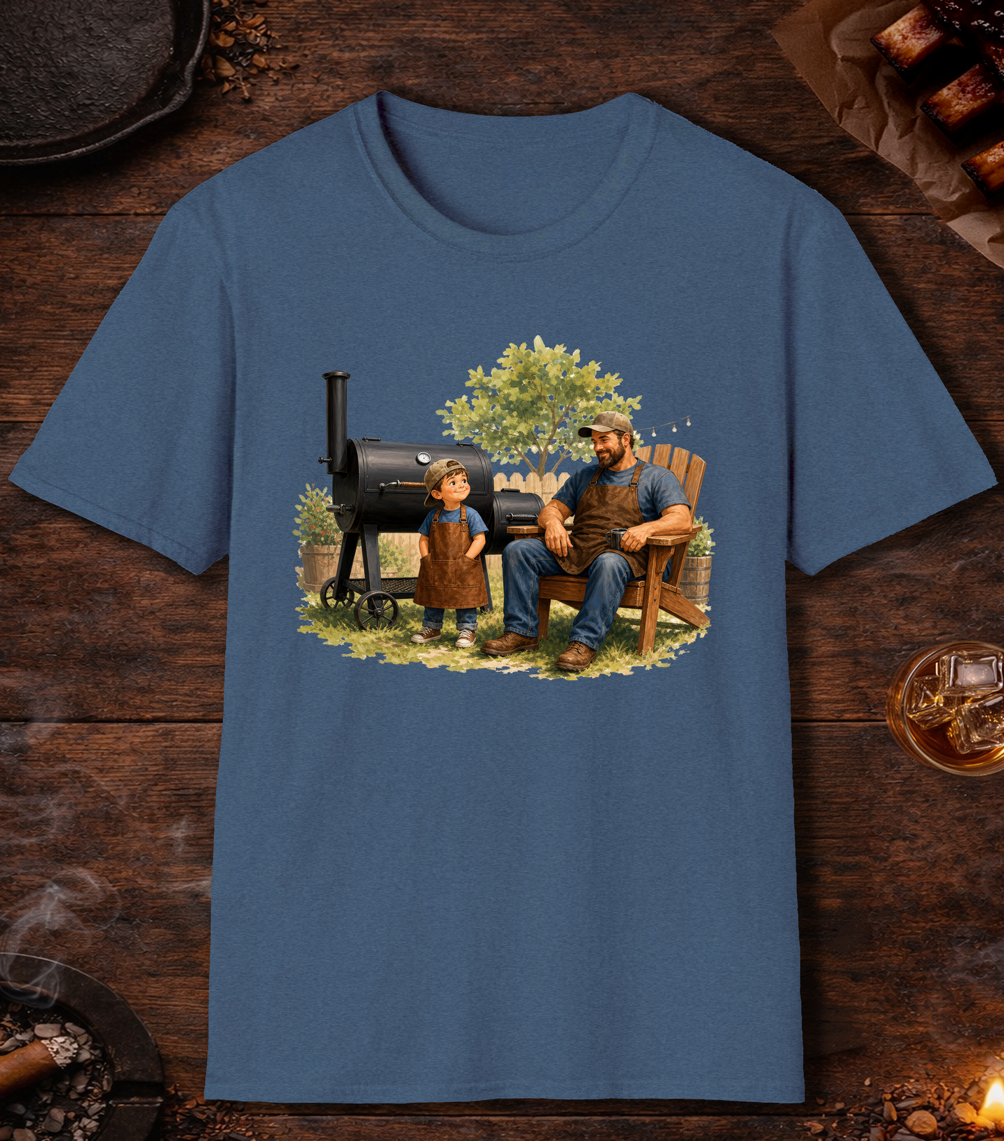 Pitmaster Apprentice T-Shirt - Heather Indigo