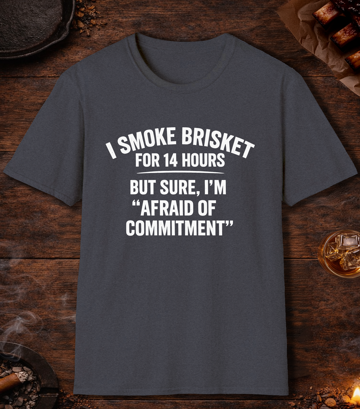14 Hours Afraid Of Commitment T-Shirt - Heather Navy