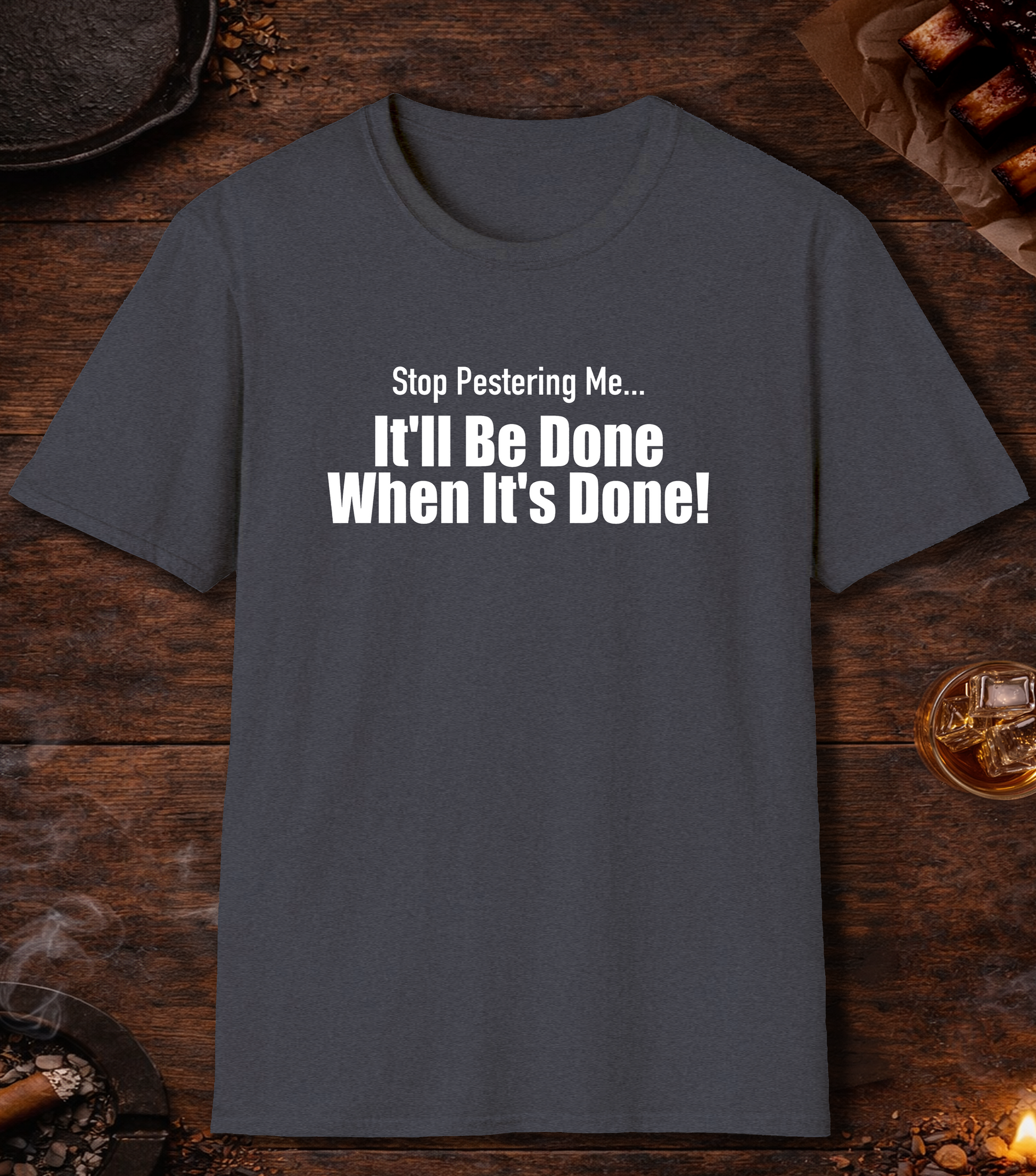 Stop Pestering Me T-Shirt - Heather Navy