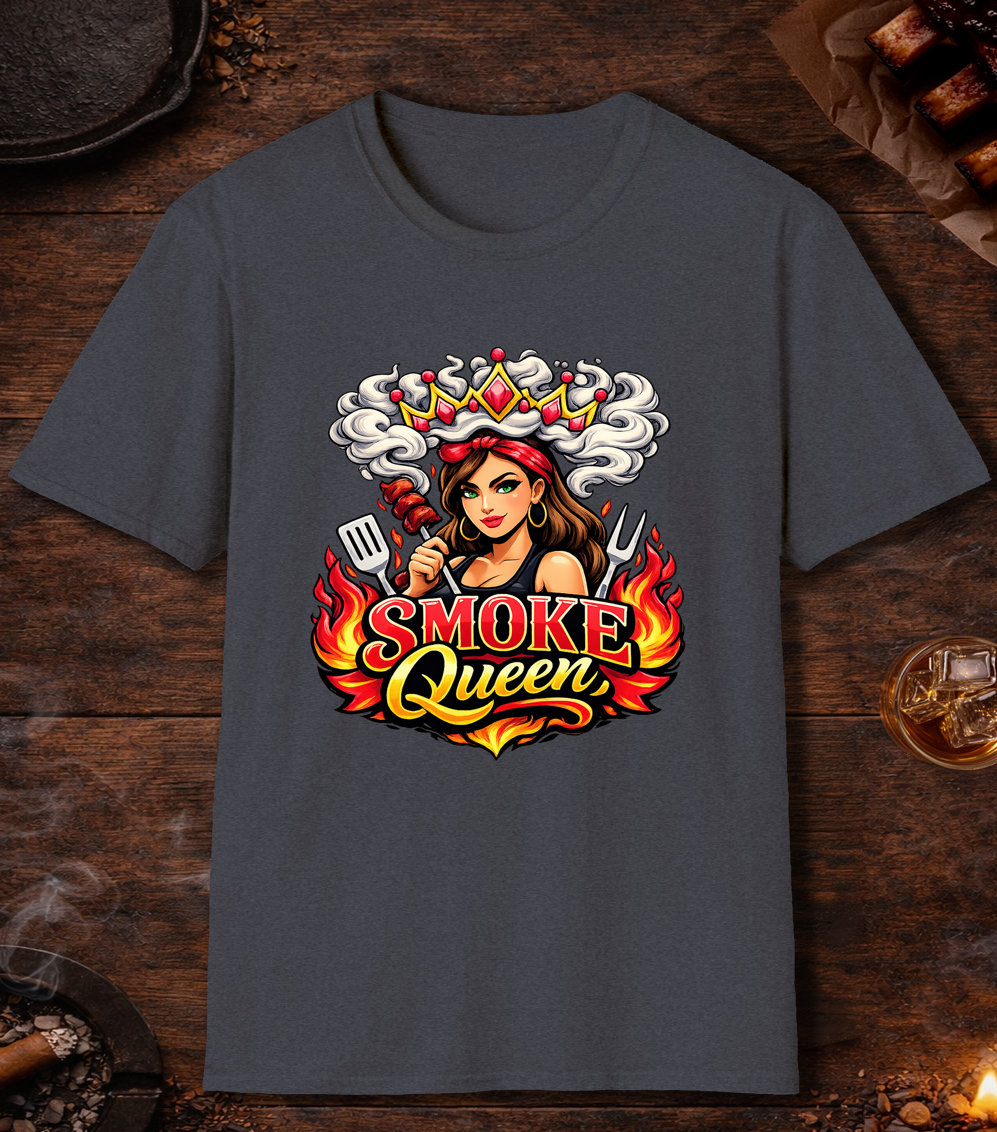 Smoke Queen T-Shirt - Heather Navy