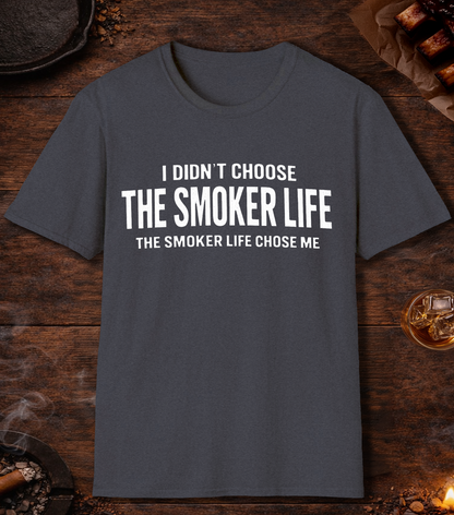 I Didnt Choose Smoker Life T-Shirt - Heather Navy
