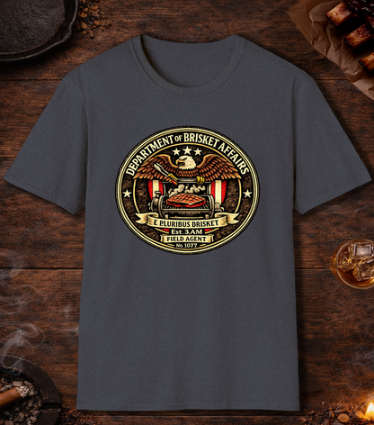 Department Of Brisket Affairs T-Shirt - Heather Navy