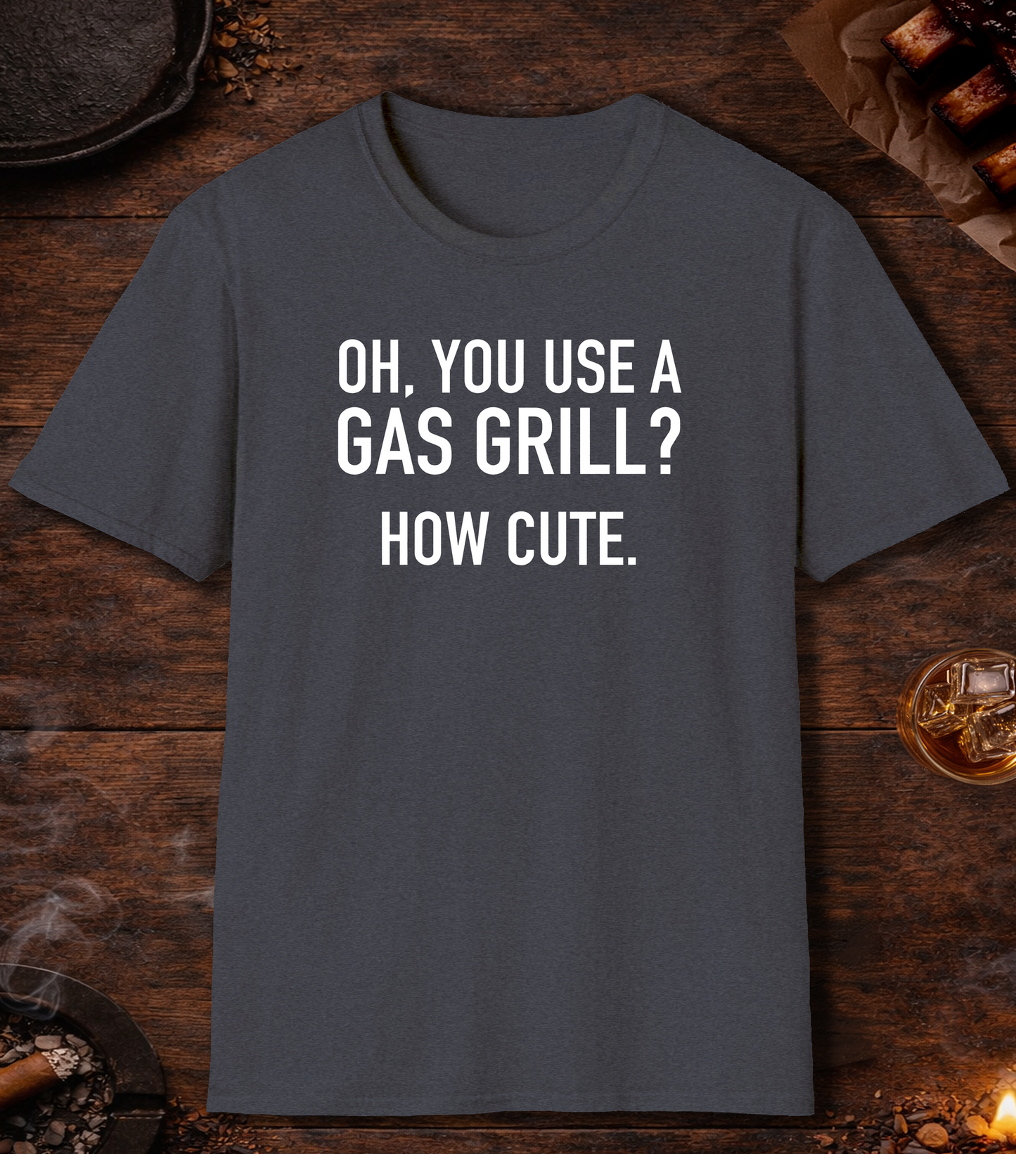 Gas Grill How Cute T-Shirt - Heather Navy