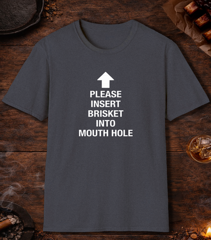 Please Insert Brisket T-Shirt - Heather Navy