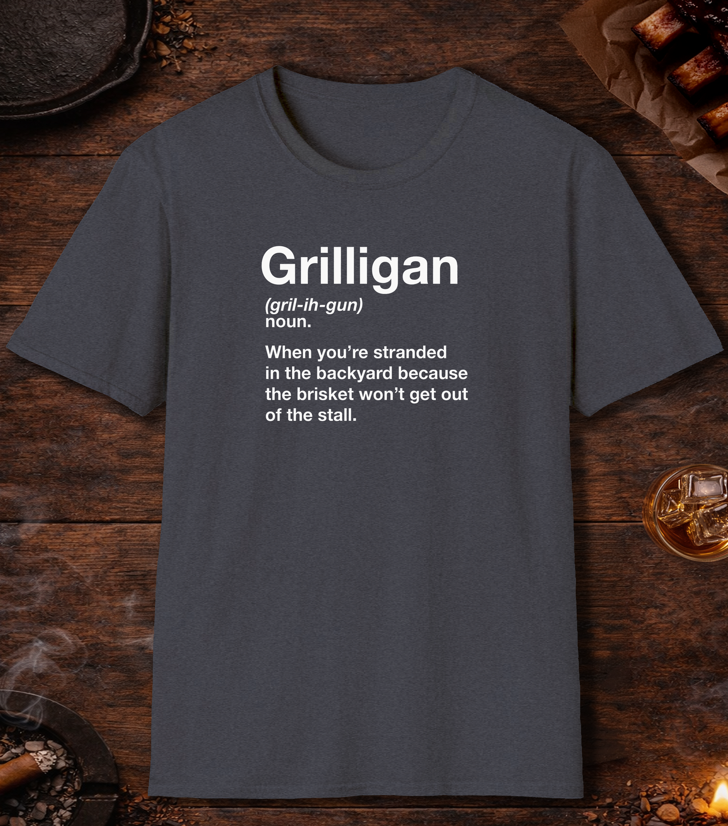 Grilligan Definition T-Shirt - Heather Navy