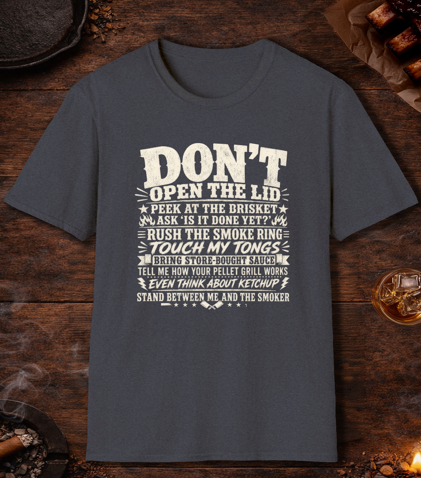 BBQ Donts T-Shirt - Heather Navy