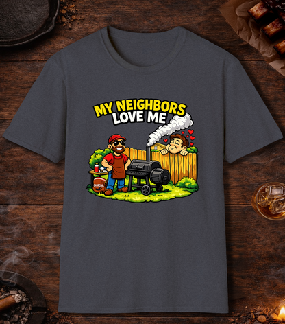 My Neighbors Love Me T-Shirt - Heather Navy