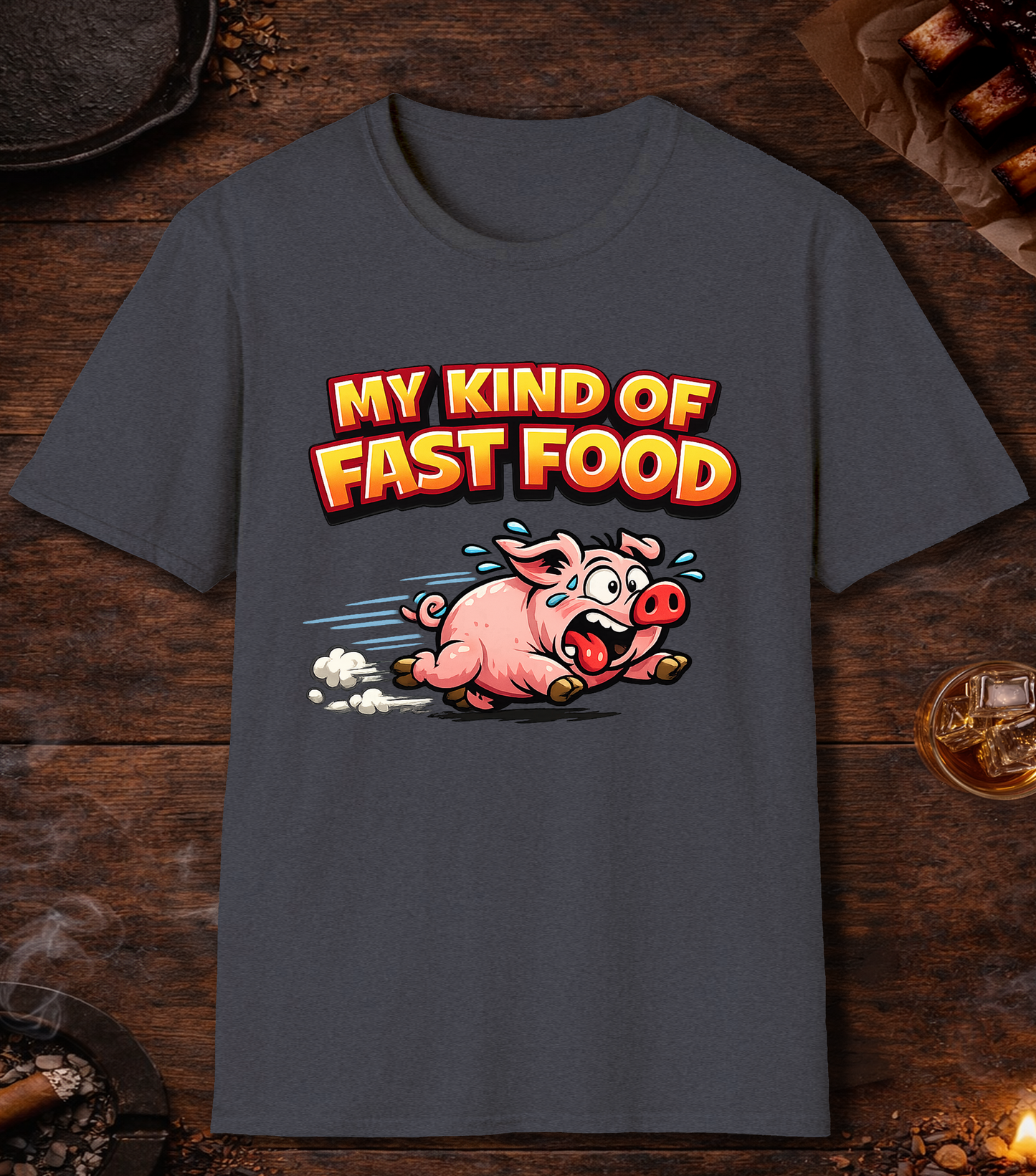 My Kind Of Fast Food T-Shirt - Heather Navy