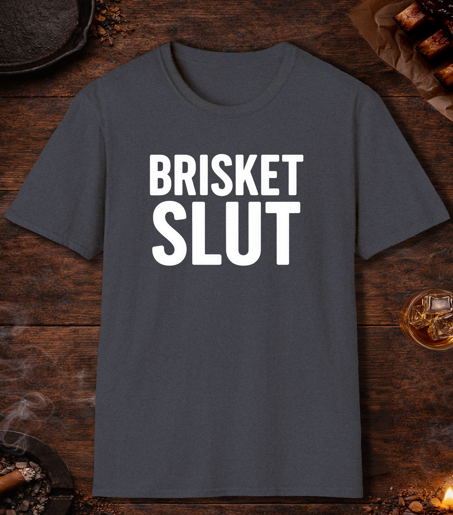 Brisket Slut T-Shirt - Heather Navy