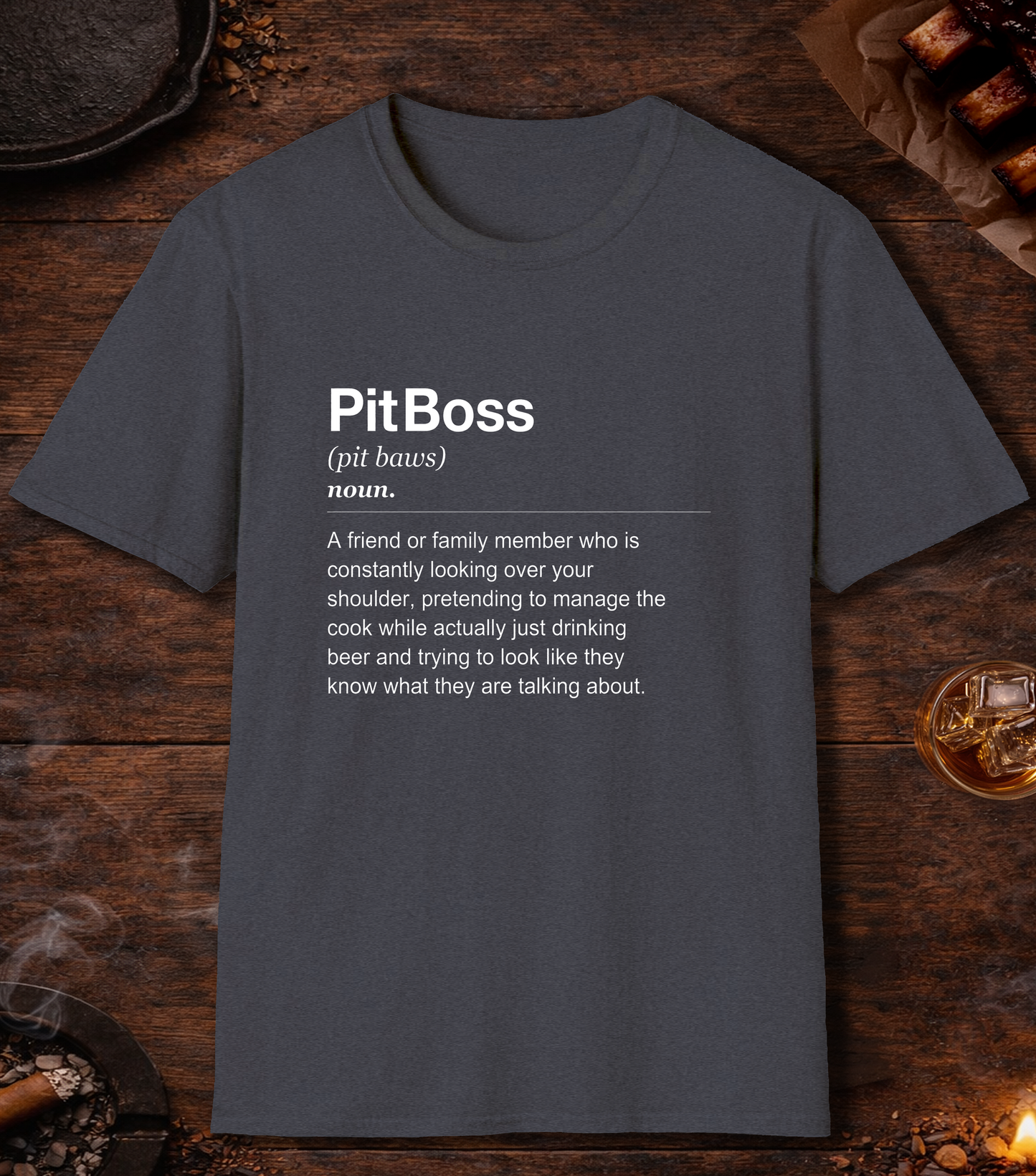 Pit Boss Definition T-Shirt - Heather Navy