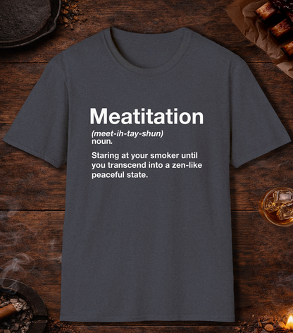 Meatitation Definition T-Shirt - Heather Navy