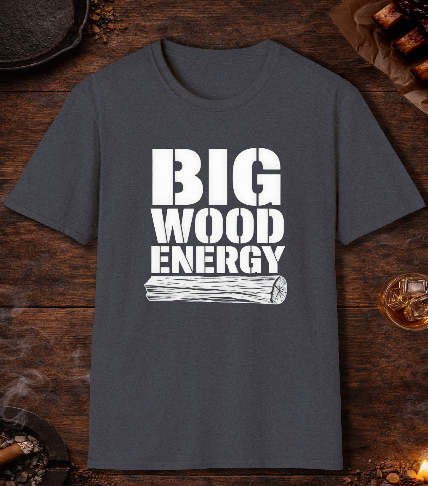 Big Wood Energy T-Shirt - Heather Navy