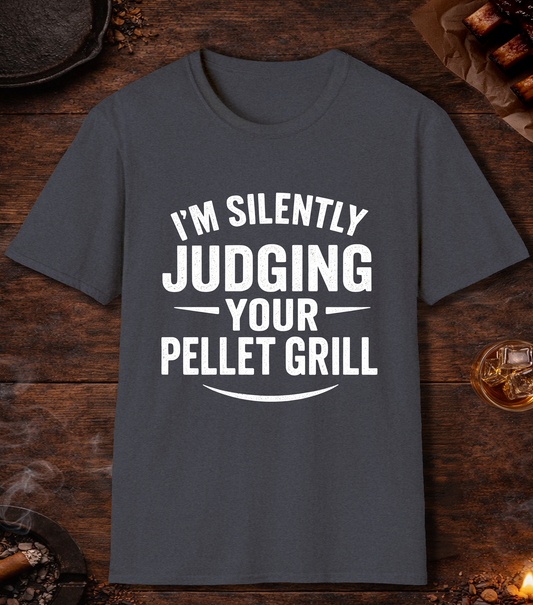 Im Silently Judging Your Pellet Grill T-Shirt - Heather Navy