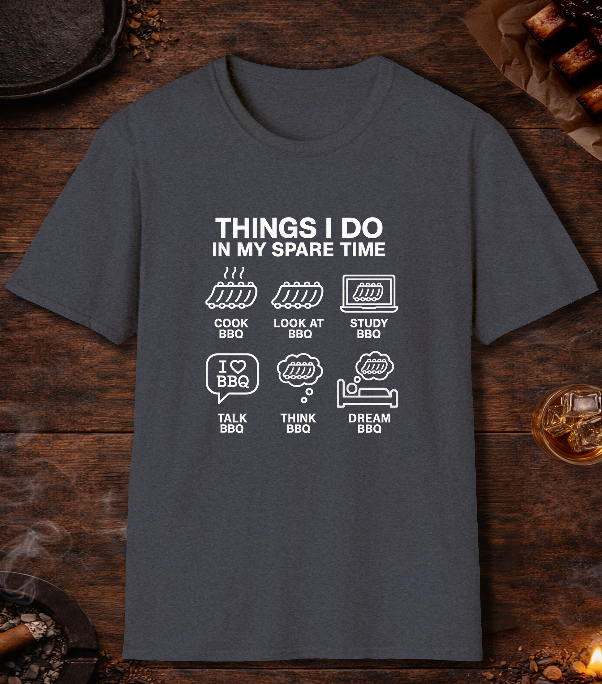 Spare Time T-Shirt - Heather Navy