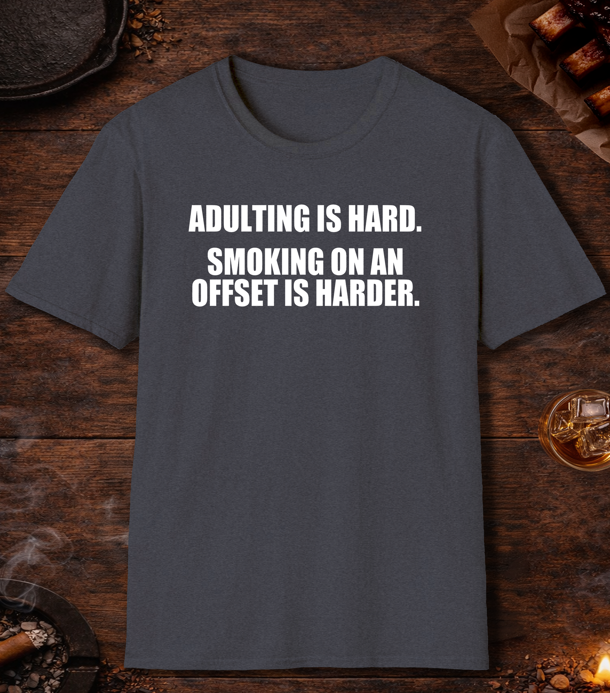 Adulting Is Hard T-Shirt - Heather Navy