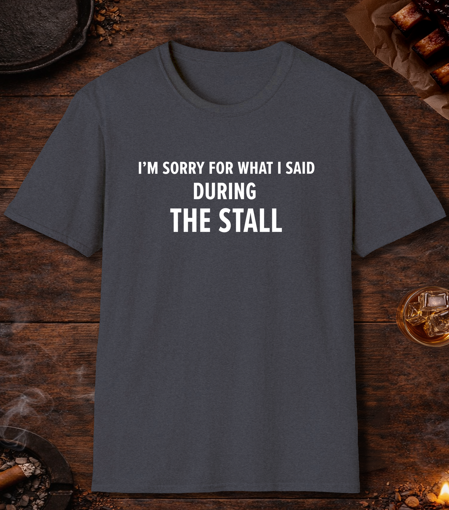 Sorry For What I Said Stall T-Shirt - Heather Navy