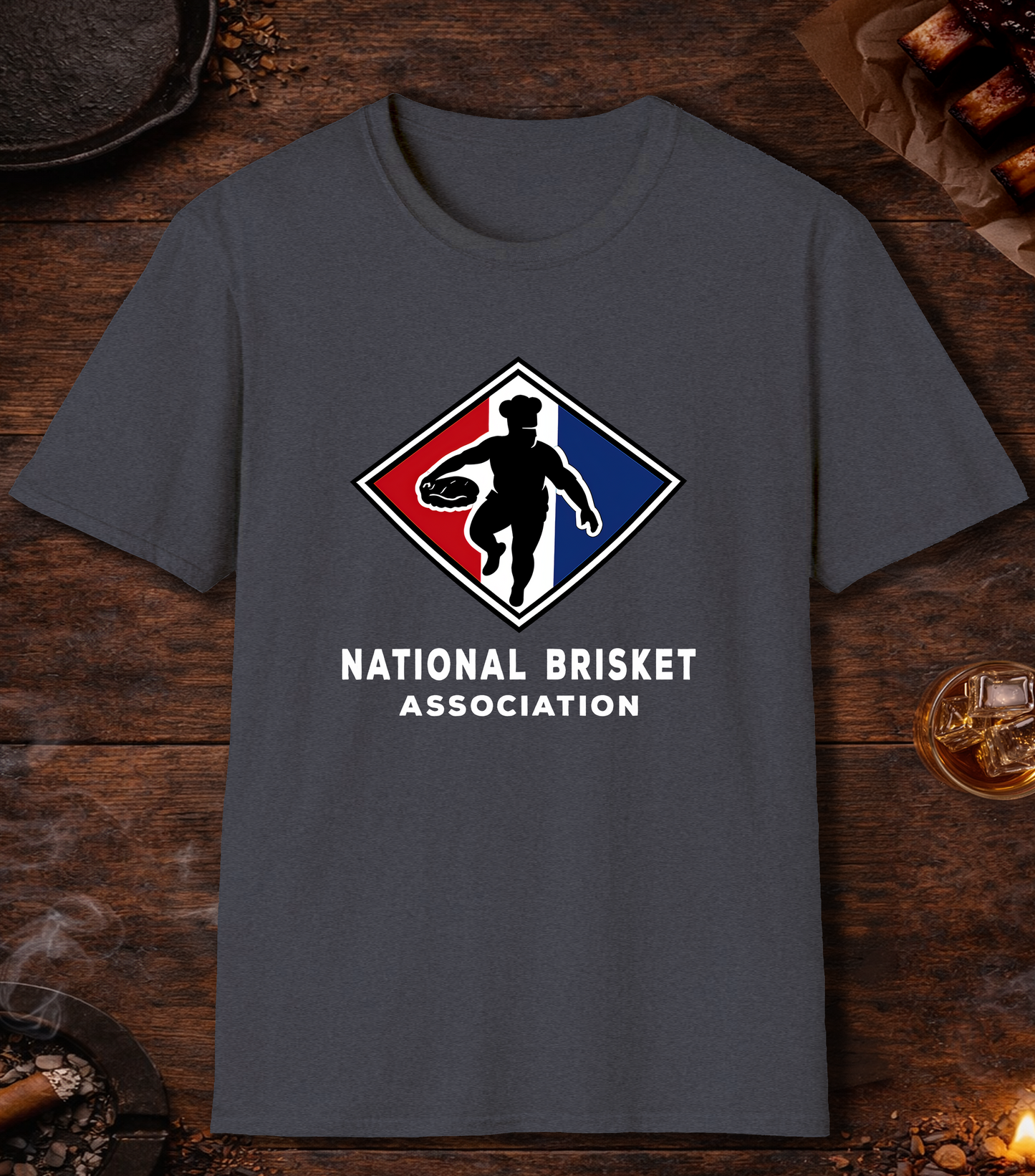 National Brisket Association T-Shirt - Heather Navy