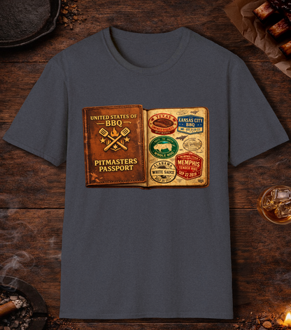 Pitmasters Passport T-Shirt - Heather Navy