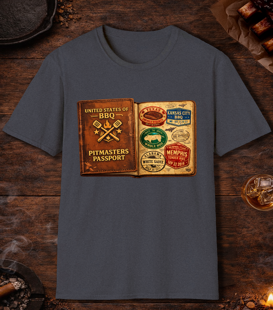 Pitmasters Passport T-Shirt - Heather Navy