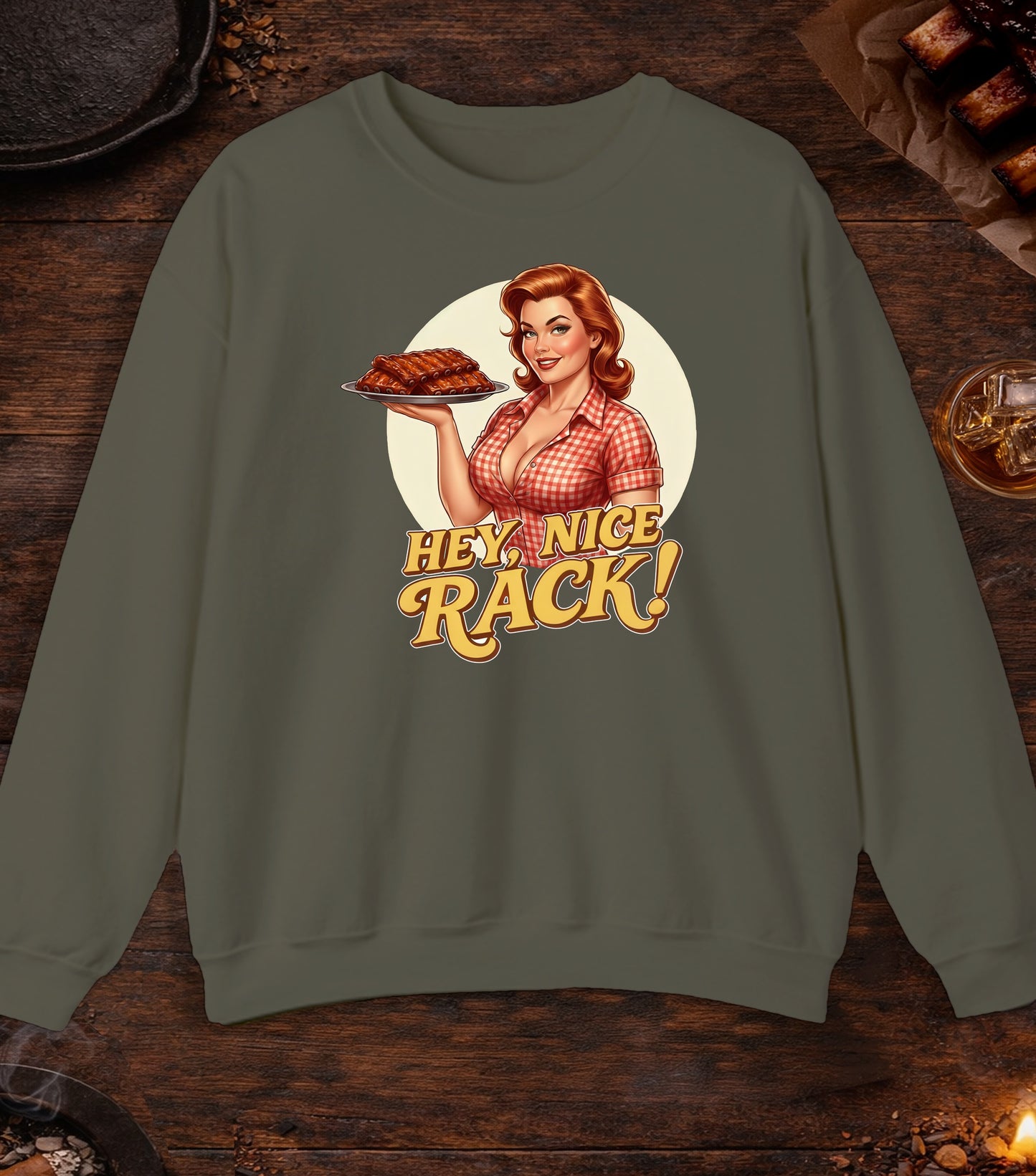 Hey Nice Rack Crewneck - Military Green