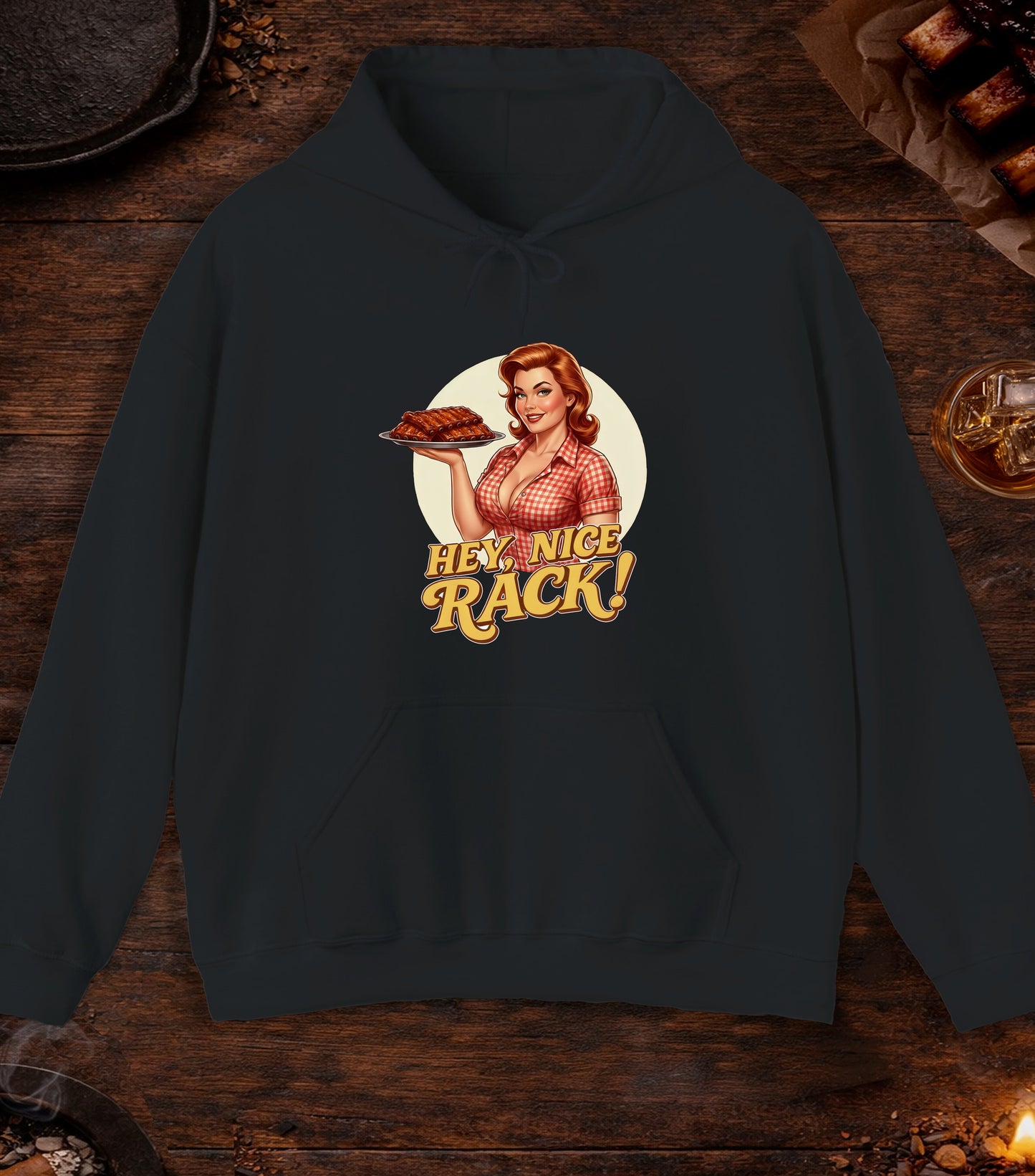 Hey Nice Rack Hoodie - Black