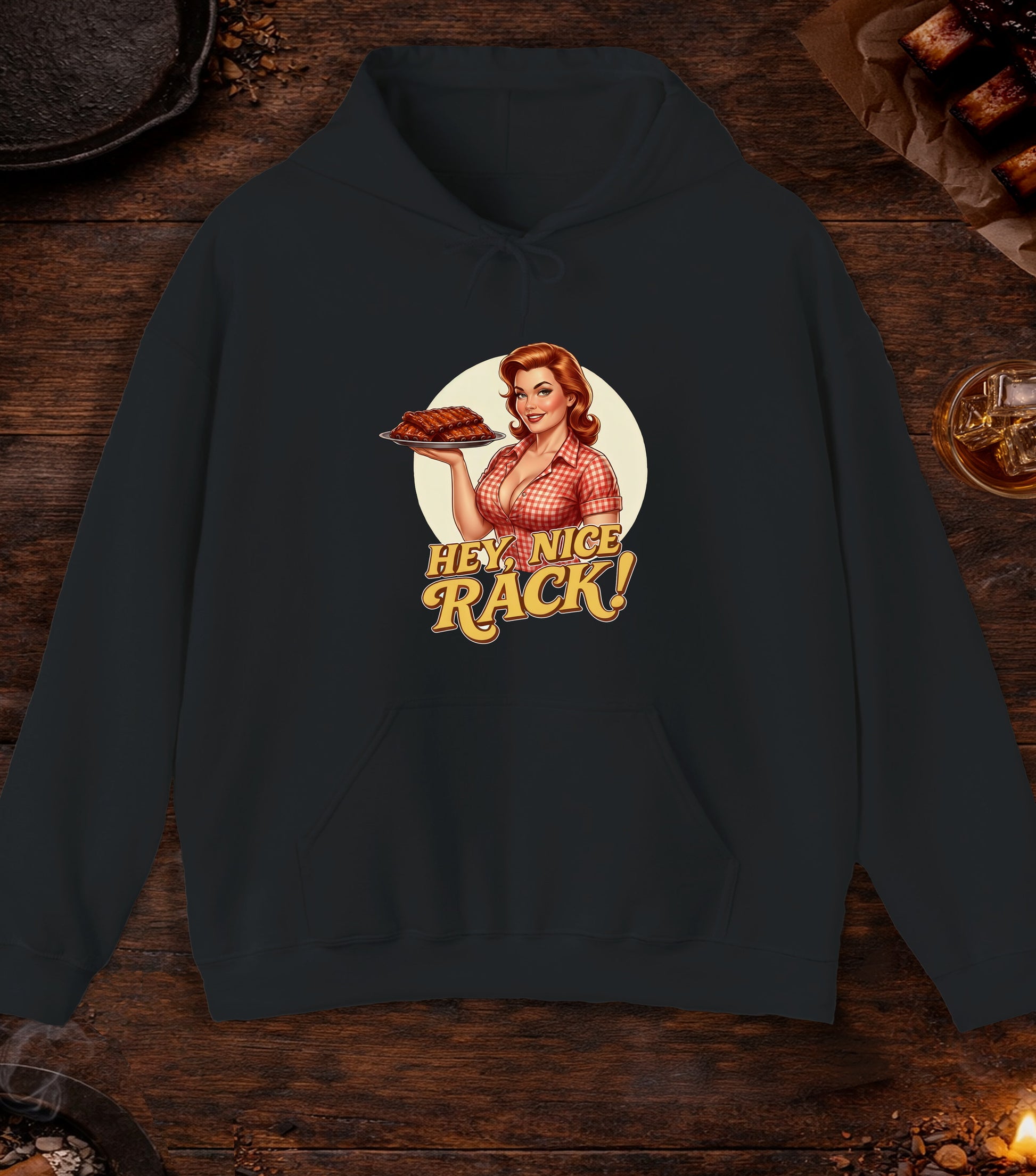 Hey Nice Rack Hoodie - Black