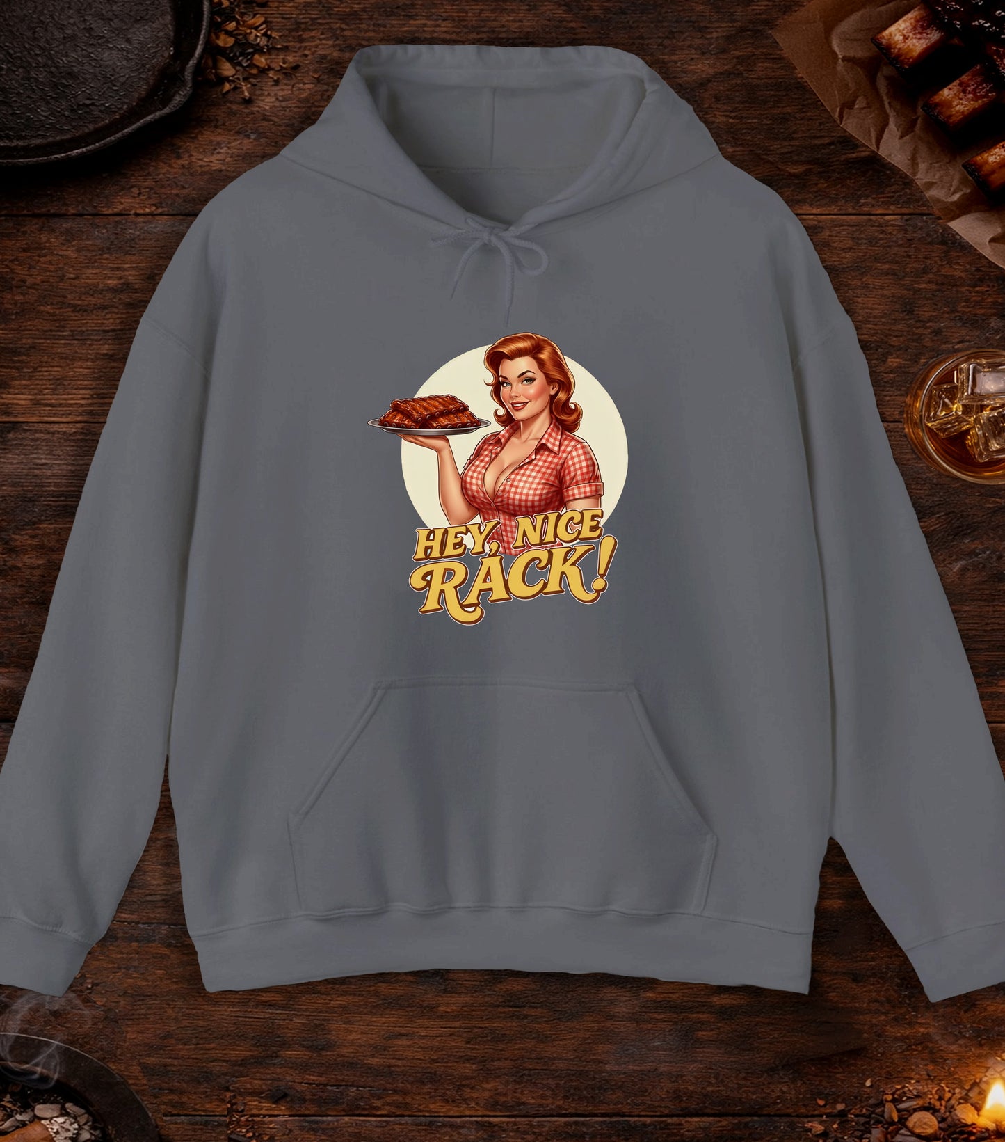 Hey Nice Rack Hoodie - Charcoal