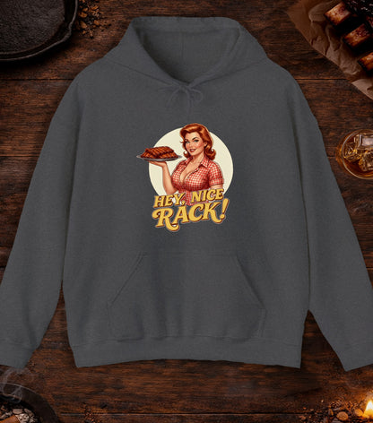 Hey Nice Rack Hoodie - Dark Heather