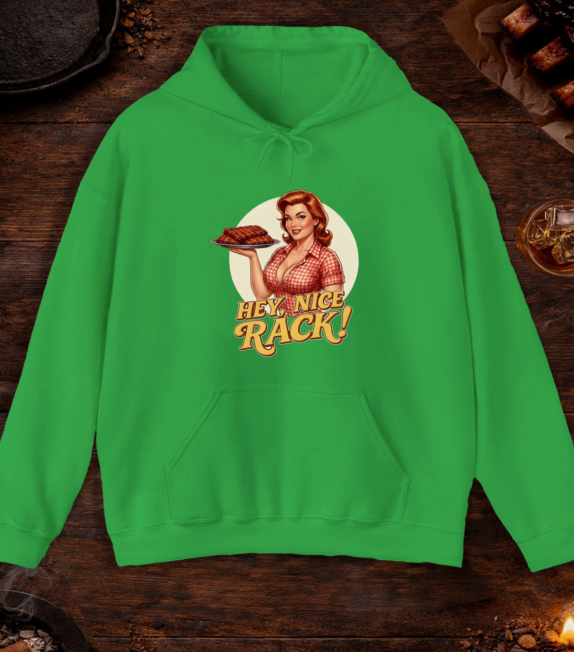Hey Nice Rack Hoodie - Irish Green